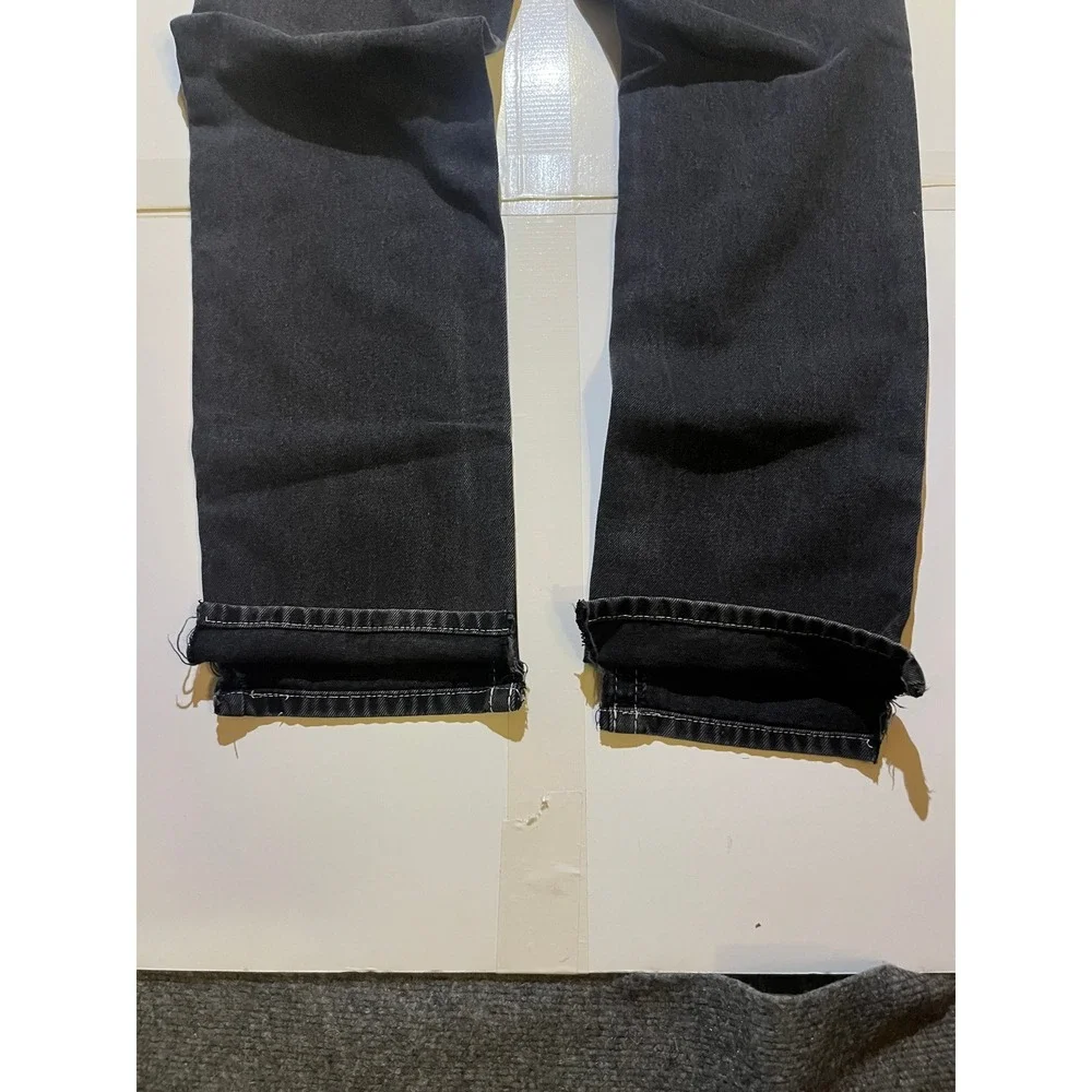 True Religion Joey Super T Jeans Mens 32x33 Black White Contrast Stitch USA Made